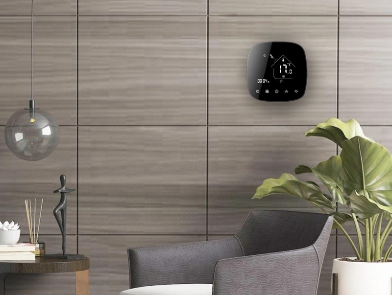 classic black thermostat for modern home